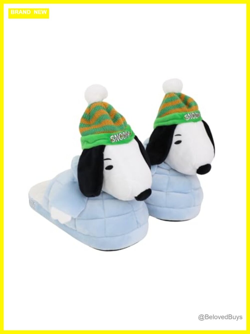 Snoopy 3D Plush Slippers Women's Size 9-10 Slip-On Round Toe